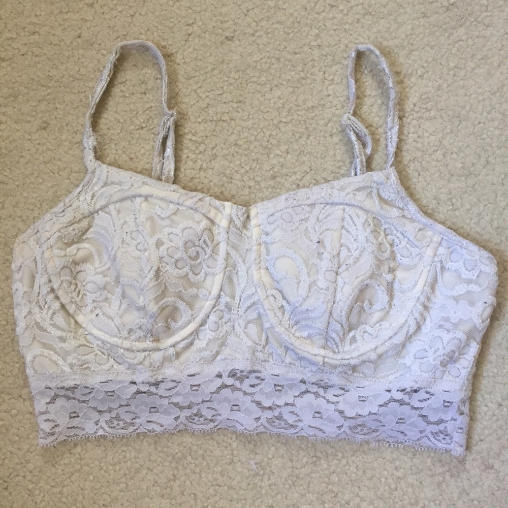 lacy white bralette